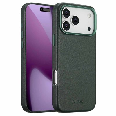 ACCEZZ  Coque arri&egrave;re en cuir avec MagSafe Apple iPhone 17 Pro Max - Cedar Green