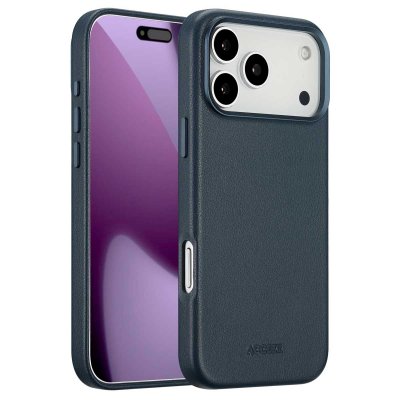 ACCEZZ  Coque arri&egrave;re en cuir avec MagSafe Apple iPhone 17 Pro Max - Nightfall Blue