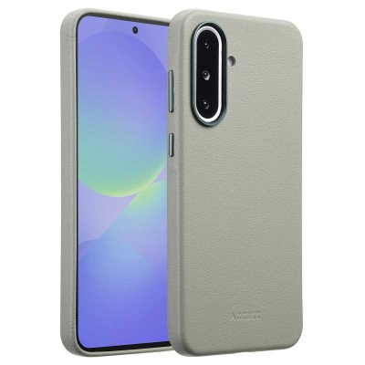 ACCEZZ  Coque arri&egrave;re en cuir avec MagSafe Samsung Galaxy A36 / A56 - Light Grey