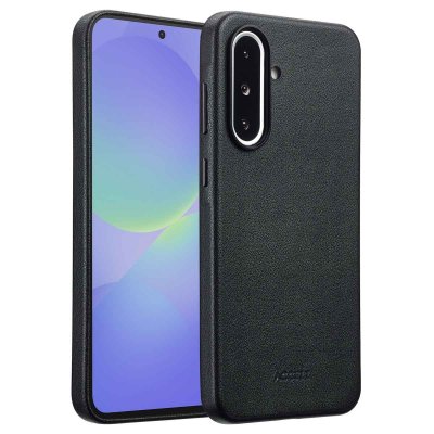 ACCEZZ  Coque arri&egrave;re en cuir avec MagSafe Samsung Galaxy A36 / A56 - Onyx Black
