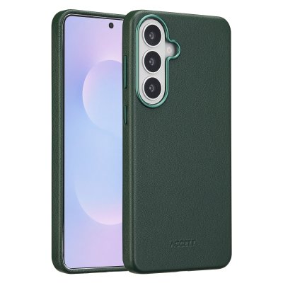 ACCEZZ  Coque arri&egrave;re en cuir avec MagSafe Samsung Galaxy S26 Plus - Cedar Green