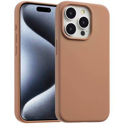 ACCEZZ  Coque Liquid Silicone avec MagSafe Apple iPhone 15 Pro Max - Lichtbruin