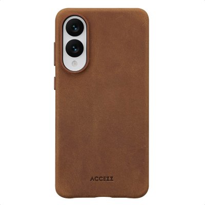 ACCEZZ  Coque MagSafe en cuir vintage Samsung Galaxy S25 Edge - Tabacco Cognac