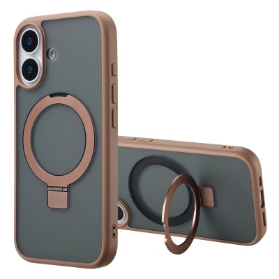 ACCEZZ  Coque Ring Stand avec MagSafe Apple iPhone 17 - Marron