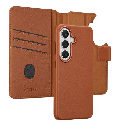 ACCEZZ  &Eacute;tui de t&eacute;lephone portefeuille en cuir 2-en-1 avec MagSafe Samsung Galaxy S26 - Sienna Brown