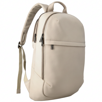ACCEZZ  Leather Sac &agrave; dos ordinateur 16 pouces - Beige - Neuf