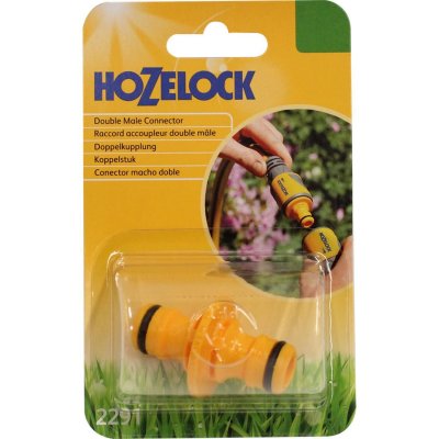 HOZELOCK Accoupleur double m&acirc;le en plastique pour tuyau d'arrosage - blister