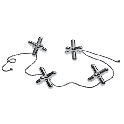 ALESSI Accueil - Dessous de plat TRIPOD L 60cm x 3,2cm x H 3,2cm Zamac chrom&eacute;