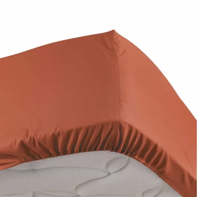 DOUCEUR D INTERIEUR Accueil - Drap housse uni - 140x 190 cm - Percaline - Rouge