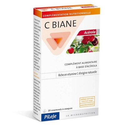 PILEJE Ac&eacute;rola 20 Comprim&eacute;s &agrave; Croquer C Biane 
