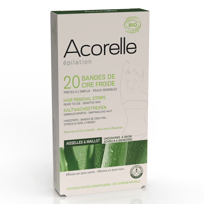 ACORELLE  Cire d'&eacute;pilation Bandes froides en Ax 20 pcs