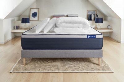 ACTISOM  ACTIMEMO MAX - Matelas 140x190 cm avec sommier gris