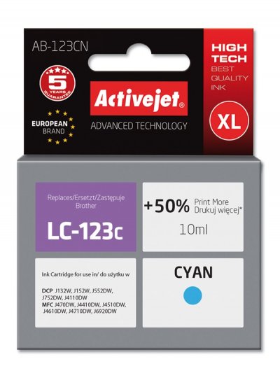 ACTIVEJET Active Jet AB - 123CN LC123C bro_lc123 Cartouche Jet d'encre