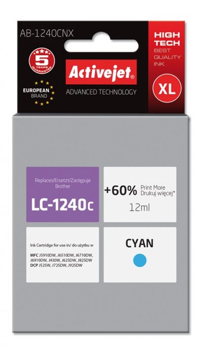 ACTIVEJET Active Jet AB - 1240CNX MFC-J6510DW Cartouche Jet d'encre
