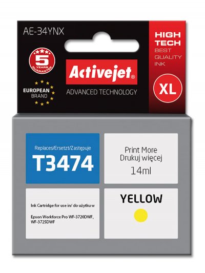 ACTIVEJET  Ae-34ynx Ink Cartridge Jaune