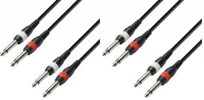 ADAM HALL CABLES  3 STAR TPP 0100 - C&acirc;ble Audio 2 x Jack 6,35 mm mono vers 2 x Jack 6,35 mm mono 1 m