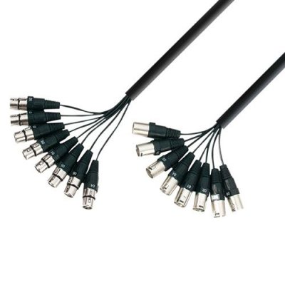 ADAM HALL  Cables K3L8MF0500 C&acirc;ble multipare 3 Star Serie, 8 XLR m&acirc;le vers 8 XLR femelle, 5 m