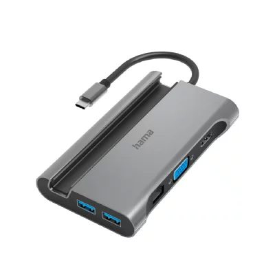 HAMA Adaptat . multip . USB-C, 7 ports, 3xUSB-A, USB-C, VGA, HDMI, LAN/Eth .
