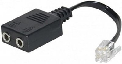 DEXLAN Adaptateur 2xJack 3,5mm vers RJ9  pour Casque multim&eacute;dia