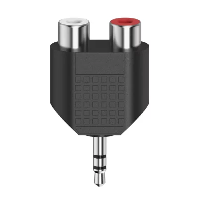 HAMA Adaptateur audio court, jack st&eacute;r&eacute;o m&acirc;le 3,5 mm, 2 fiches rca femelles