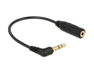 DELOCK Adaptateur audio -  - 17.5 cm - Noir - Mini jack 4 p&ocirc;les - Connecteur &agrave; angle gauche