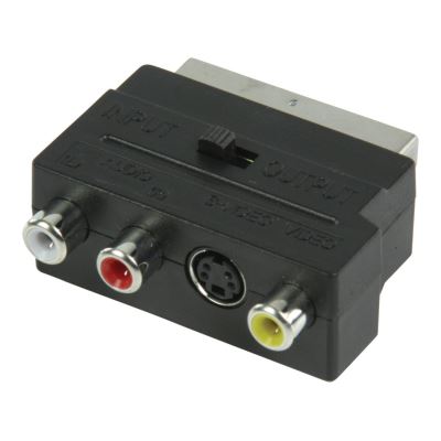 NEDIS Adaptateur Audio-vid&eacute;o P&Eacute;RITEL commutable &agrave; connecteur P&Eacute;RITEL m&acirc;le vers 3X RCA Femelles + S-Video f