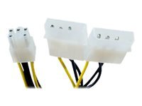 EXC Adaptateur d alimentation Molex vers PCI-E 6 pins - 25 cm