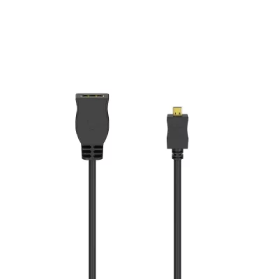 HAMA Adaptateur de c&acirc;ble hdmi, m&acirc;le t.-d (micro)/fem. T.-a, ethernet, dor&eacute;