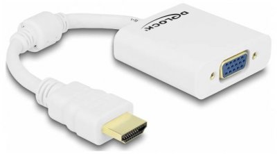 DELOCK Adaptateur -  -  HDMI - HDMI Typ A -> D-Sub15 St/Bu blanc