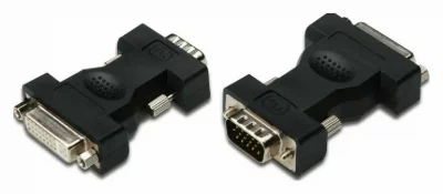 DIGITUS Adaptateur DVI, VGA AK-320505-000-S [1x DVI femelle 24+5 p&ocirc;les - 1x VGA m&acirc;le] noir