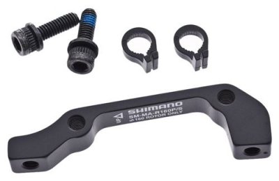 SHIMANO Adaptateur &Eacute;trier Arri&egrave;re  Post to IS - Noir} - 160mm}, Noir}
