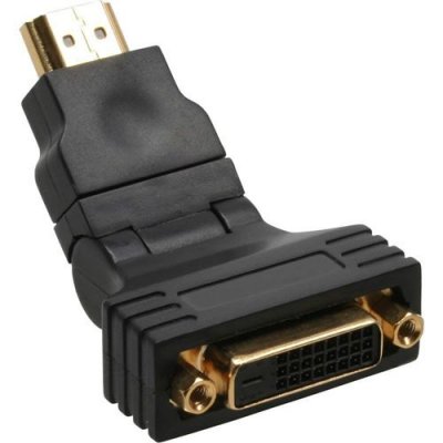INLINE Adaptateur hdmi-dvi, 19 broches m&acirc;le sur 24+1 bu, avec 180&deg; angle, contacts dor&eacute;s