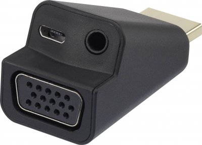 RENKFORCE Adaptateur hdmi, vga 1383256 [1x hdmi m&acirc;le - 1x vga femelle, jack femelle 3.5 mm] noir