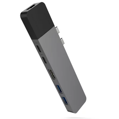 HYPER Adaptateur drive USB C Hub Gris pour MacBook Pro 2016/2017 