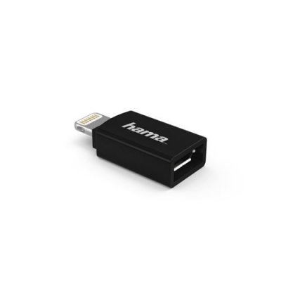 HAMA Adaptateur micro-USB sur fiche Apple Lightning, MFI, noir - Neuf