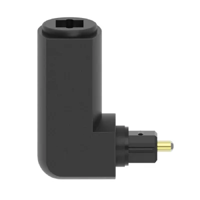 HAMA Adaptateur ODT, f. toslink m&acirc;le - f. toslink femel., dor&eacute;, 90 &deg; - Neuf