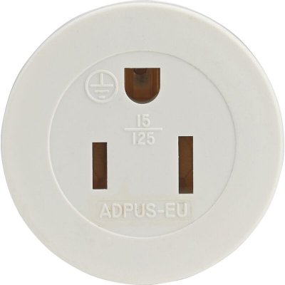 DEBFLEX Adaptateur Prise  USA 15A 125V vers Europe 2P 6A D.4mm blanc