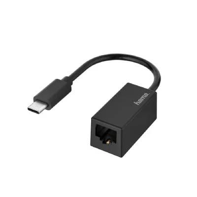 HAMA Adaptateur r&eacute;seau, fiche USB-C - port LAN/Ethernet, Gigabit Ethernet