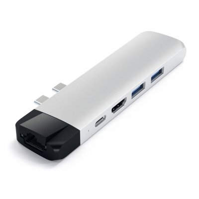 SATECHI Adaptateur  Pro Hub - Type USB C vers 4K HDMI Ethernet Argent