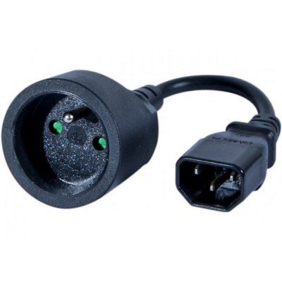 LOGON Adaptateur secteur IEC C14 m&acirc;le / connecteur type CEE7/5 femelle - 20 cm