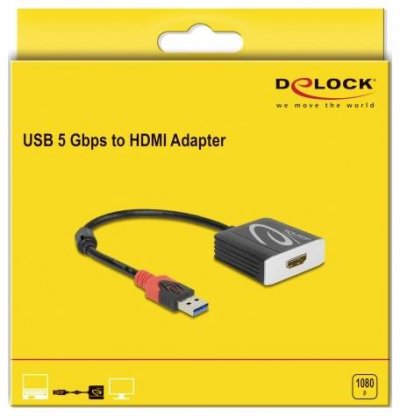 DELOCK Adaptateur usb 3.0 vers hdmi  62736 20 cm noir