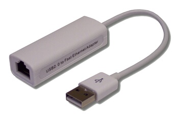 PIXI T Adaptateur USB m&acirc;le vers Ethernet RJ-45 femelle Lineaire 15 cm Noir