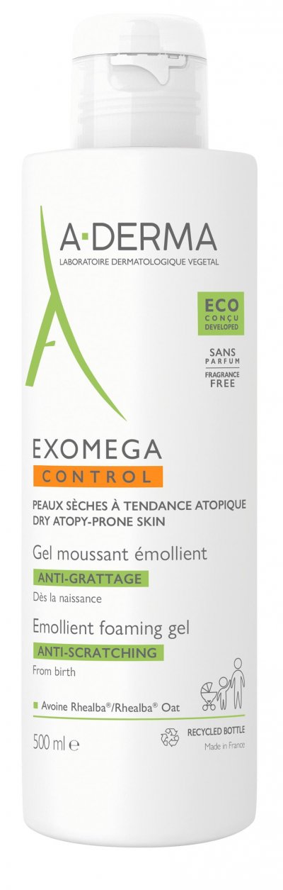 A DERMA Aderma Exomega Control Gel Moussant Emollient 500ml