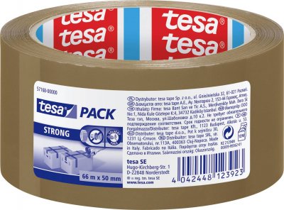 TESA Adh&eacute;sif d'emballage '&eacute;co & strong' - 66 m x 5 cm -  - Havane