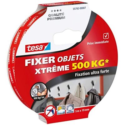 TESA Adh&eacute;sif double face pour objets  FIXER XTREME 500kg 5m