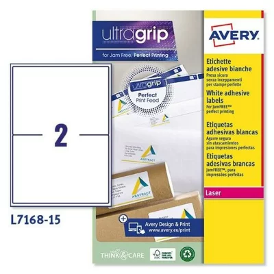 AVERY Adh&eacute;sifs/&eacute;tiquettes  l7168 199,6 x 143,5 mm blanc 15 volets