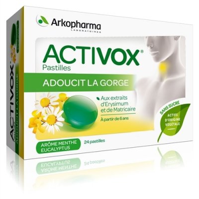 ARKOPHARMA Adoucit La Gorge Menthe et Eucalyptus 24 Pastilles 