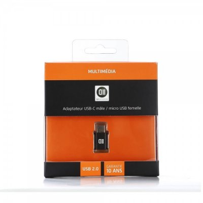 D2 DIFFUSION Adp USB-C male/micro USB femelle noir - USB2.0