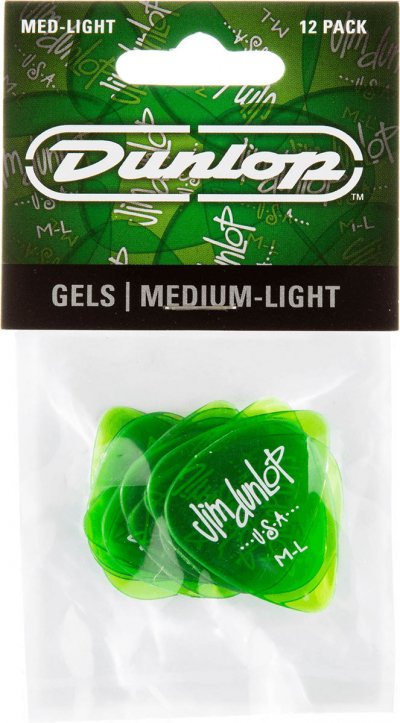 JIM DUNLOP Adu 486pkml Speciality Gels Players Pack Moyen Sur Leger Par 12