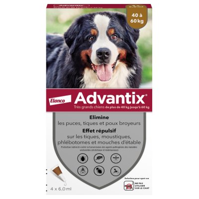 ADVANTIX  antiarpasitaire grands chiens pipettes 4 x 6ml